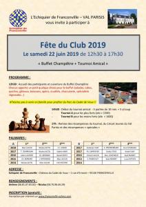 Fte du club - Samedi 22 Juin 2019 (12h30-17h)