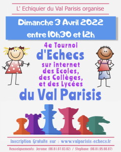 4e Tournoi des Scolaires du Val Parisis - Dimanche 3 avril 2022